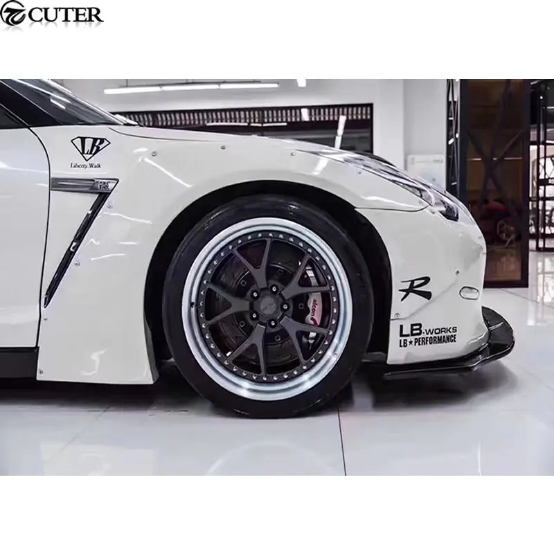 GTR GT-R R35 LB автомобильный комплект кузова из углеродного волокна+ FRP широкий комплект кузова передний бампер задний диффузор спойлер для Nissan GTR R35 09-15