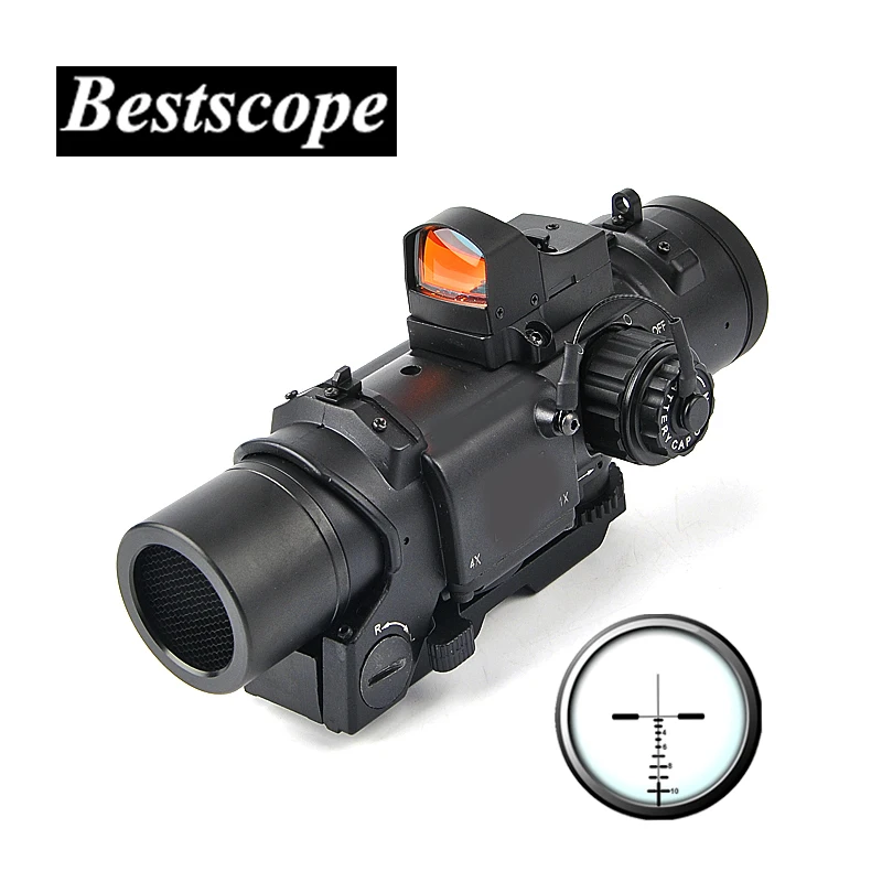 Tactical 1x-4x Fixed Dual Purpose Scope With Mini Red Dot Scope Red Dot Sight for Rifle Hunting Shooting Tactical 1x-4x Fixed Dual Purpose Scope With Mini Red Dot Scope Red Dot Sight for Rifle Hunting Shooting