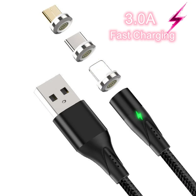 

Magnetic USB Cable 3.0A Fast Charging USB Type C Cable Magnet Charger Data Charge Micro USB Cable Mobile Phone Cable USB Cord