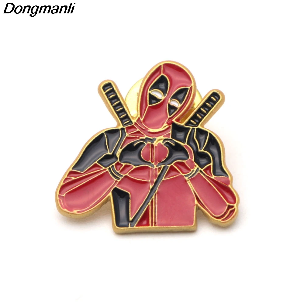 L2306 Dongmanli Deadpool булавки эмалированные Броши для женщин и мужчин нагрудные булавки мультфильм металлический значок воротник ювелирные изделия подарки 1 шт