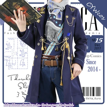 

Japanese Anime My Hero Academia Todoroki Shoto Magazine Style Cosplay Costume Uniforms Suits Coat+Shirt+Pants+Scarf+Belt