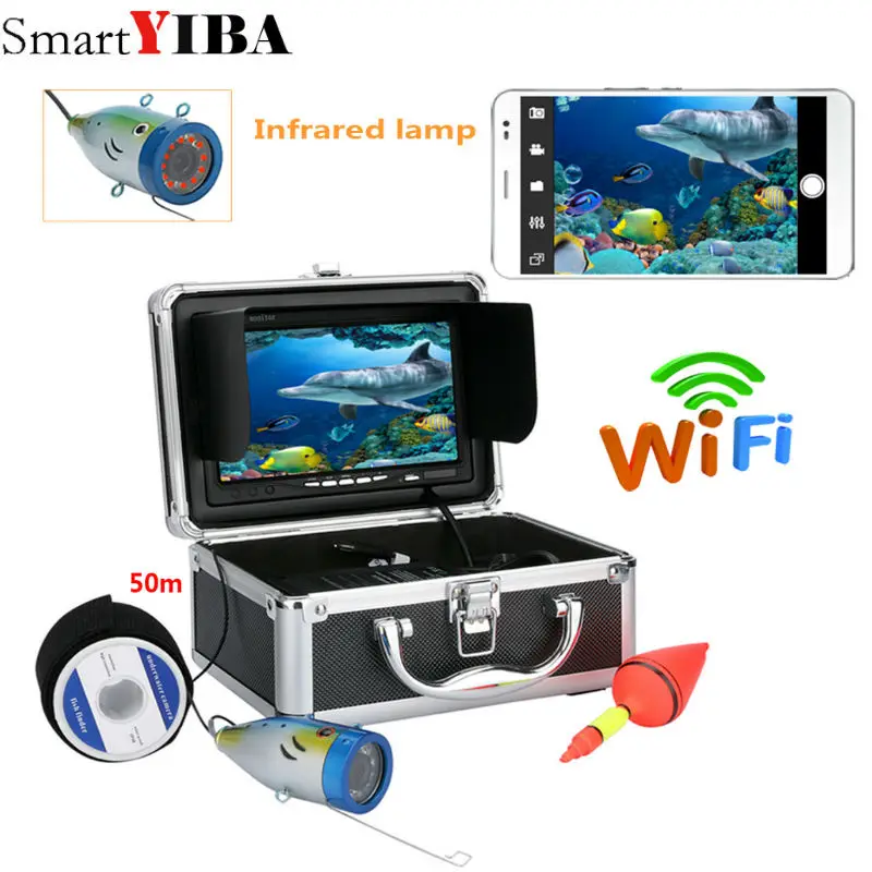 

SmartYIBA 7" TFT 50M 1000tvl Underwater Fishing Video Camera Kit ,HD Wifi Wireless For IOS Android APP Supports Video Record