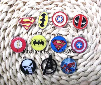 

New 50 Pcs Cartoon Batman superman Charm Pendants DIY Jewelry Making RR-1