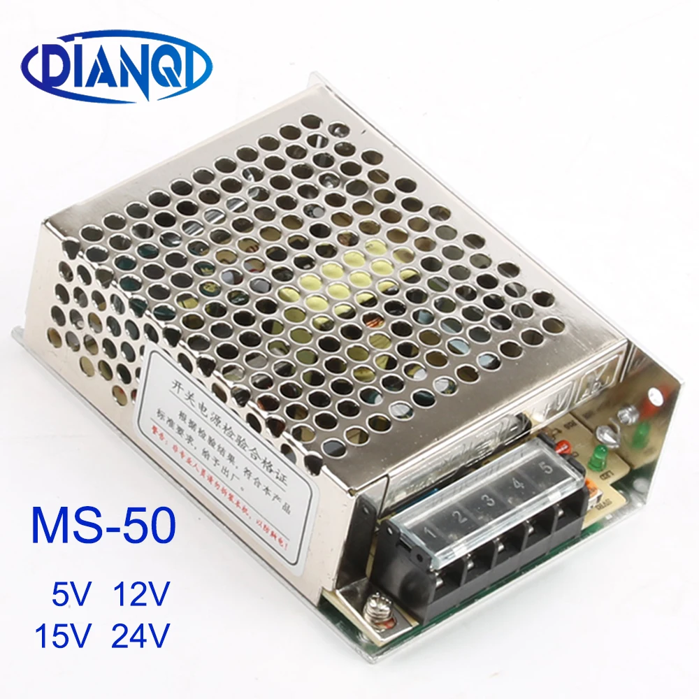 DIANQI блок питания MS-60W 24 в 12 В 5 В 15 в мини-размер ac dc преобразователь блок питания dc регулятор напряжения MS-60-5 MS-60-24