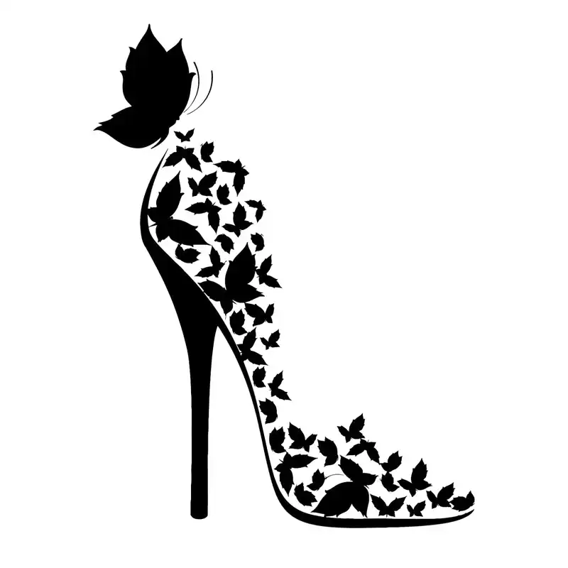 fashion women butterfly High heels car Sticker vinyl car This fun butterfly and flower high heel birthday card will