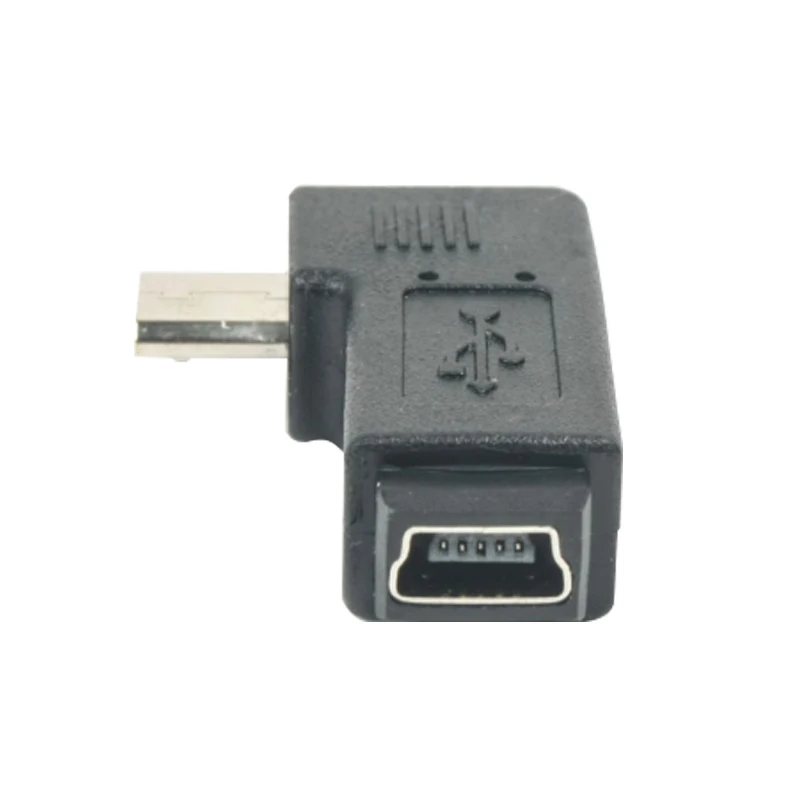 Новейший мини usb Тип B Женский к micro Мужской 90 градусов левый угол L форма черный