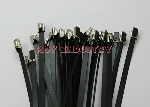 Revestido de Pvc 4.6x900 para 7.9x500 Freeshipping Lote 304 Aço Inoxidável Cabo Tie Enrole Wrie 6 Polegada Cor Preta 2020 50 Pçs - 3 stainless steel cable ties
