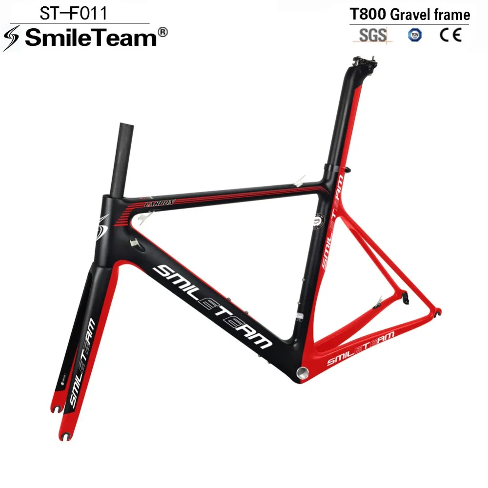 

Smileteam Chinese Factory Carbon Road Framesets, T800 Carbon Racing Cycling Bicycle Frames UD Red&Black Matte Popular Color