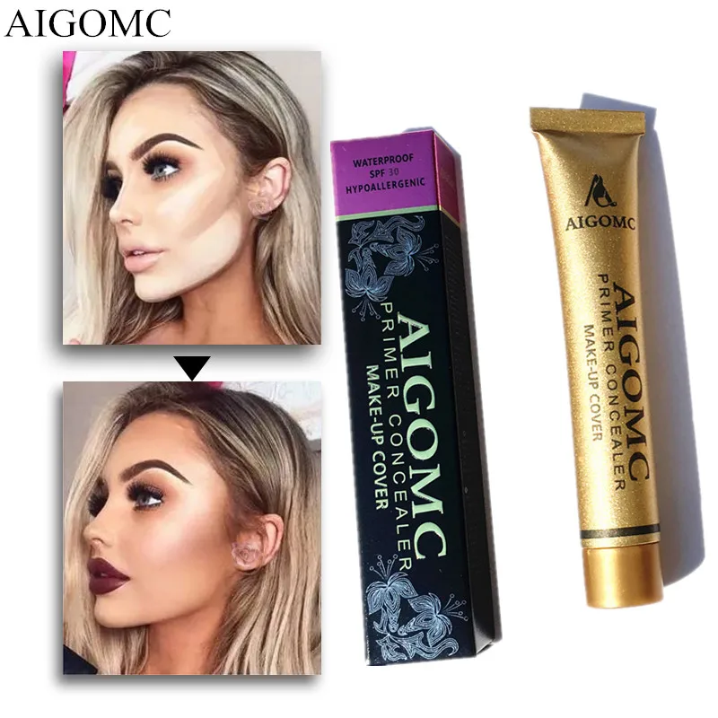 

AIGOMC High Quality Concealer Liquid Foundation Cover Freckles Acne Primer Cosmetic Professional Face foundation Makeup 30g