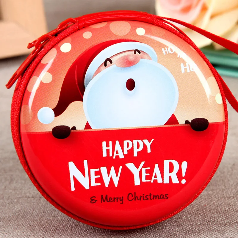 prativerdi Santa Claus Mini Storage Bag Money Box For USB Cable Coin Holder as a Christmas Gifts Zipper Lock Travel organizer2