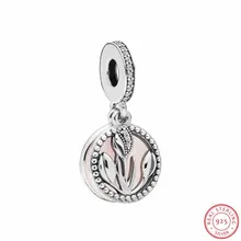 Серебро 925 Международный женский день болтается Шарм Блум тюльпан прозрачный CZ микс эмаль Fit Pandora ювелирный браслет сделай сам изготовление FL909