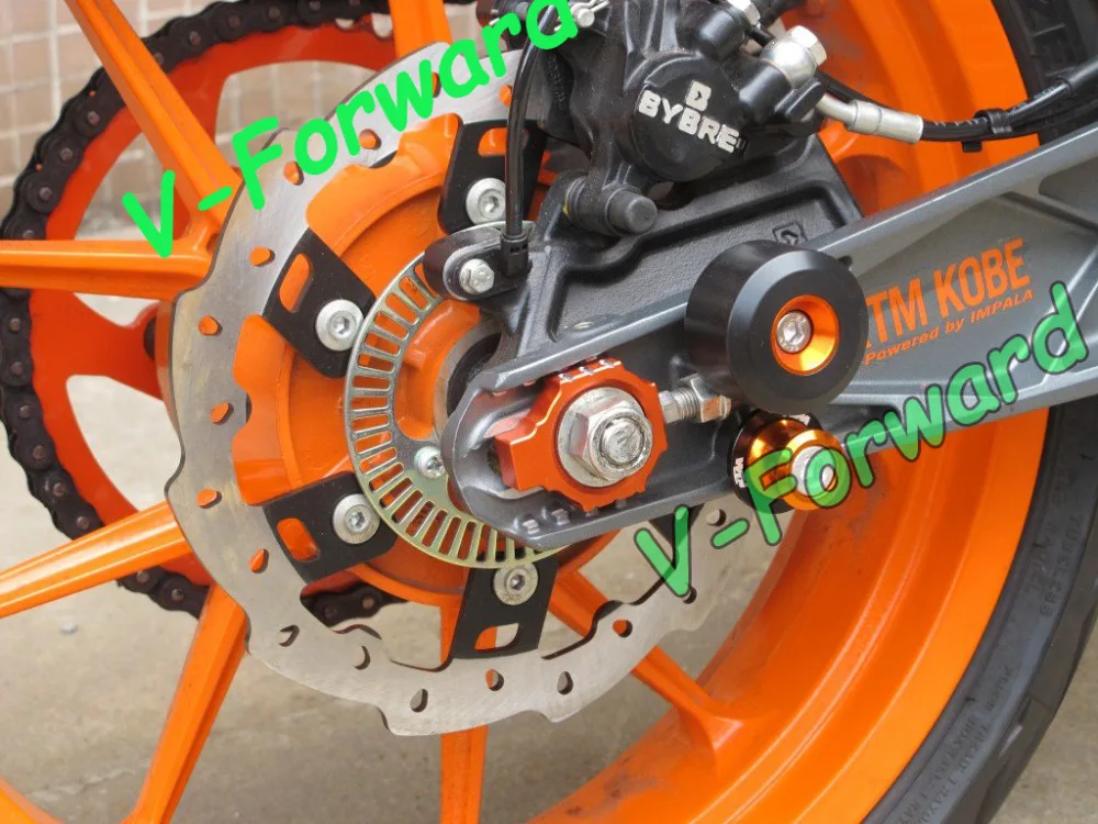 CNC Rear Axle Spindle Chain Adjuster Blocks For KTM 125/200/390 DUKE