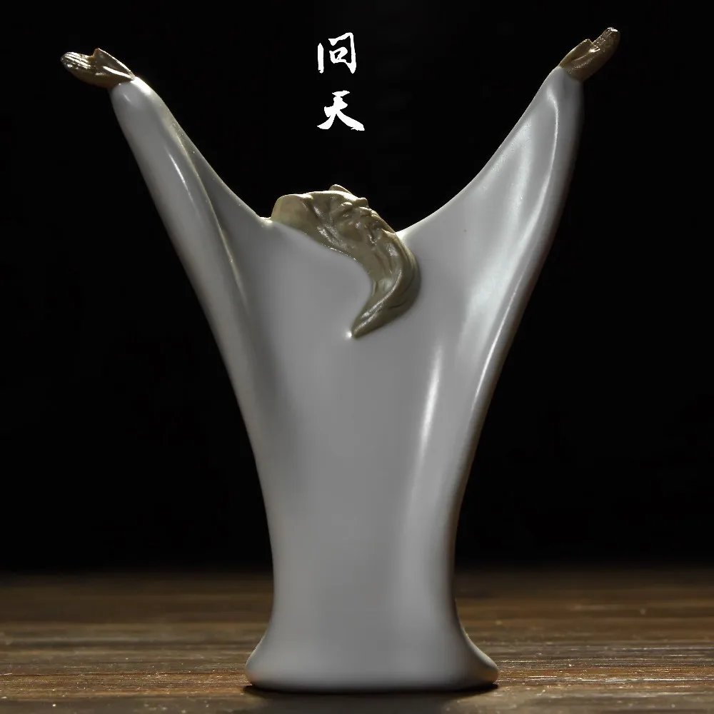 Фарфоровый фиолетовый песок Ru kiln чай Confucius Lao Tzu Li Bai drunk Cao история фигуры чайные