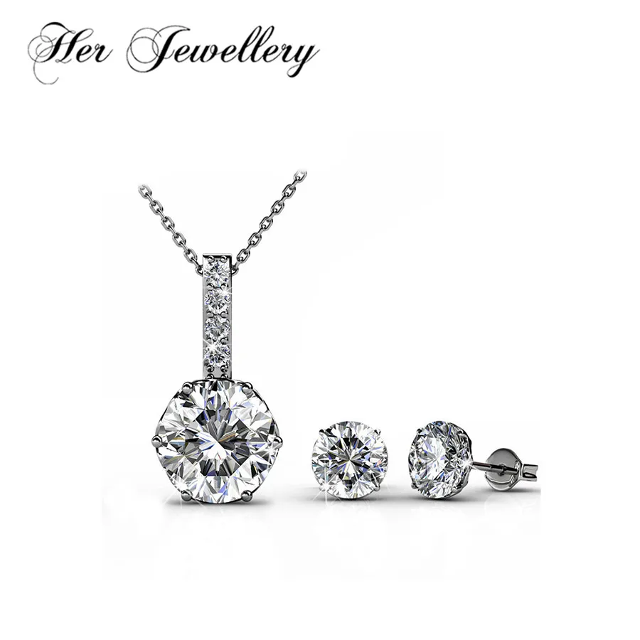 

Her Jewellery Round crystals jewelry set Earrings/ pendant necklace Jewellery set Made with crystals from Swarovski HS018