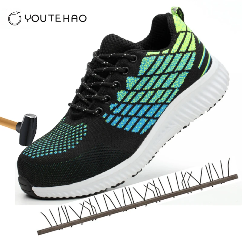 

steel toe safety shoes breathable non-slip wear-resistant deodorant anti-mite shoes extra large 46 work shoes