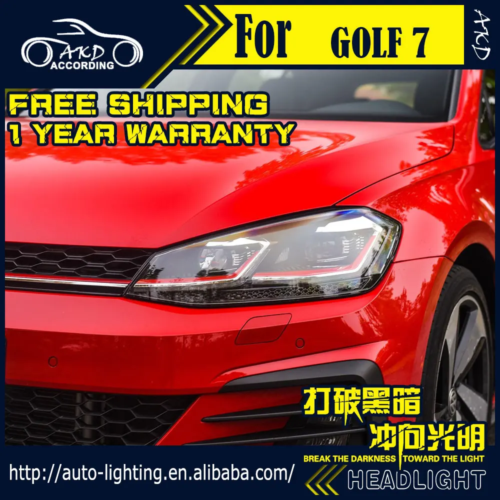 AKD автомобильный Стайлинг Головной фонарь для VW Golf 7 фары Golf7 обновление Golf 7,5 светодиодный фонарь 2013- DRL H7 D2H Hid биксеноновый луч