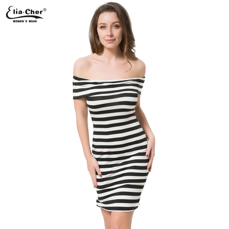 Striped Dresses | Striped Midi & Maxi Dresses | PrettyLittleThing Black and white stripe bodycon dress malaysia