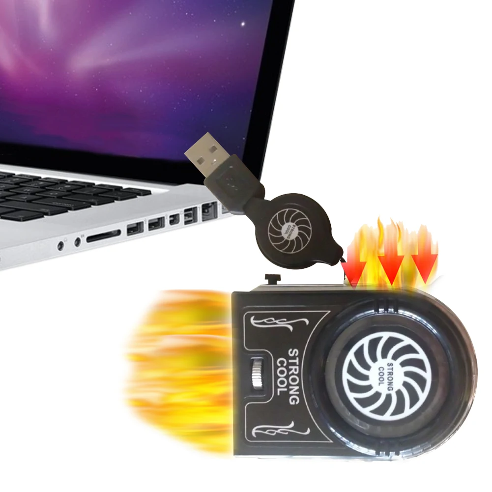 Универсальный ноутбук PC Кулер вытяжной вентилятор охлаждения рассеивания тепла Высокая веер для представлений для быстрого охлаждения