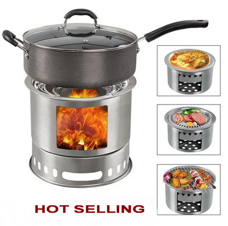 free shipping protable outdoor stove wood , stainless steel outdoor