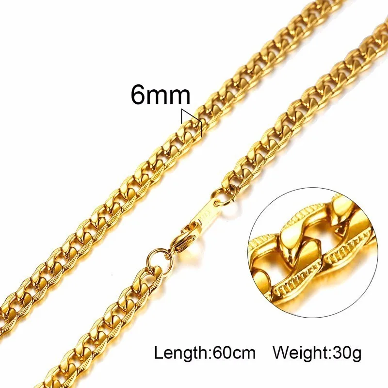 Cuban Necklaces Vnox Men Women Gold Color Snake Miami Cuba Wheat Spiga Paima Link Round Box Curb Chain 24" Choker