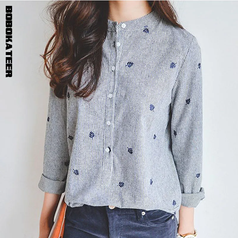 

BOBOKATEER embroidery blouse chemise femme blusas feminina long sleeve women blouses 2019 autumn shirt ladies tops camisas mujer