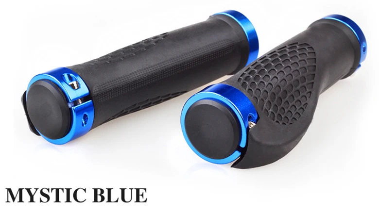 100 пара/лот, велосипедный велосипед MTB, компоненты, наконечники руля, резиновая и алюминиевая рукоятка, эргономичный замок на рукоятках - Цвет: blue