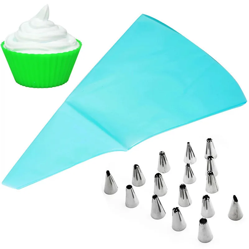 18PCS Icing Piping Nozzles Cream Pastry Bag Fondant Buscuit Dessert Baking Tools Pastry Nozzles Set DIY Cake Decorating Tips Set