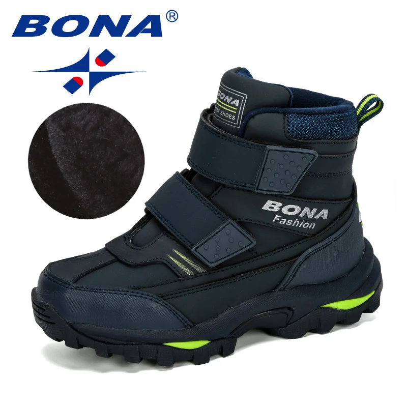 BONA/Новинка года; популярные ботильоны для мальчиков; Детские мотоциклетные ботинки на липучке; нескользящие уличные ботинки для походов; зимняя обувь для мальчиков