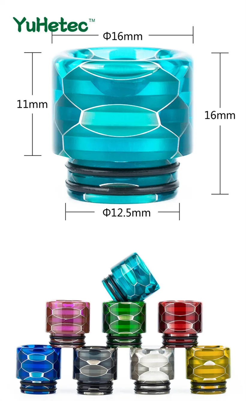 

1PCS 810 Anti splatter Snakeskin Resin drip With Double O Ring for Manta INTAKE RTA/Pyro V2 RDTA etc Vape 810 Atomizer Vaporizer