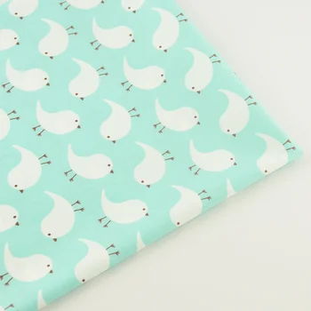 

Booksew Cotton Fabric Green Bird Quilting Home Textile Sewing Cloth Craft Tissu Tecido Patchwork Fabrics Bedding Decoration
