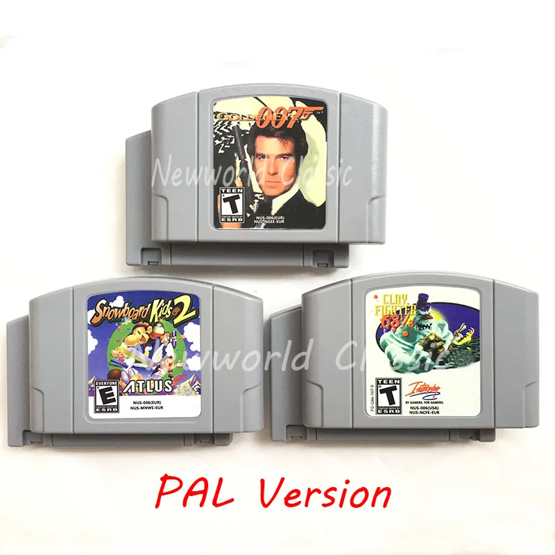 

GoldenEye007 Snowboard Kids2 Clay Fighter Bros Kart PAL Version for 64 bit Console Video Cartridge Game Console English Language