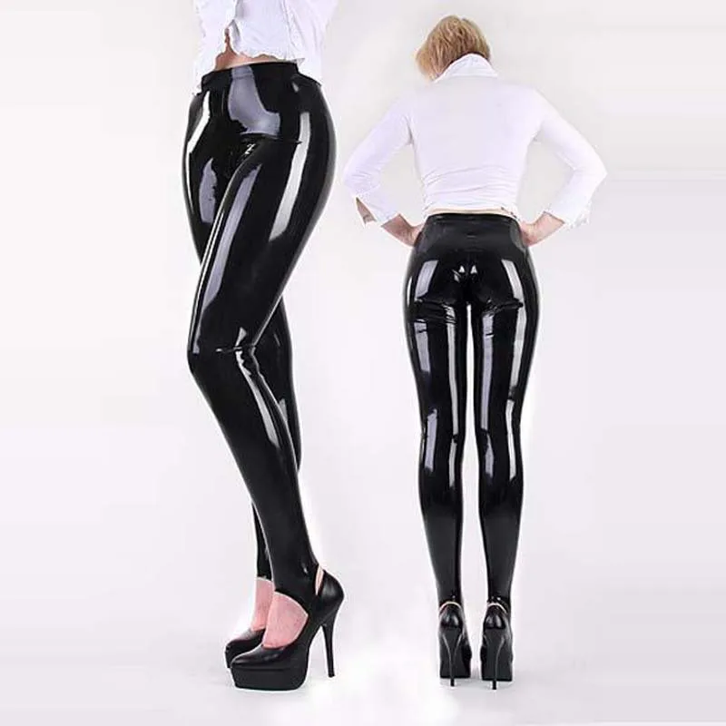 Sex Products Latex Catsuit Women Pvc Tight Pants Black Pu
