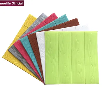 

3D retro wood pattern soft pack wallpaper bedroom living room children's room waterproof anti-collision foam wall stickers