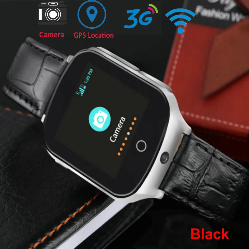 3g Смарт-часы для детей пожилых людей gps wifi SOS lbs A19 gps часы камера определение местонахождения аварийный вызов 3g Детские умные часы - Цвет: Черный