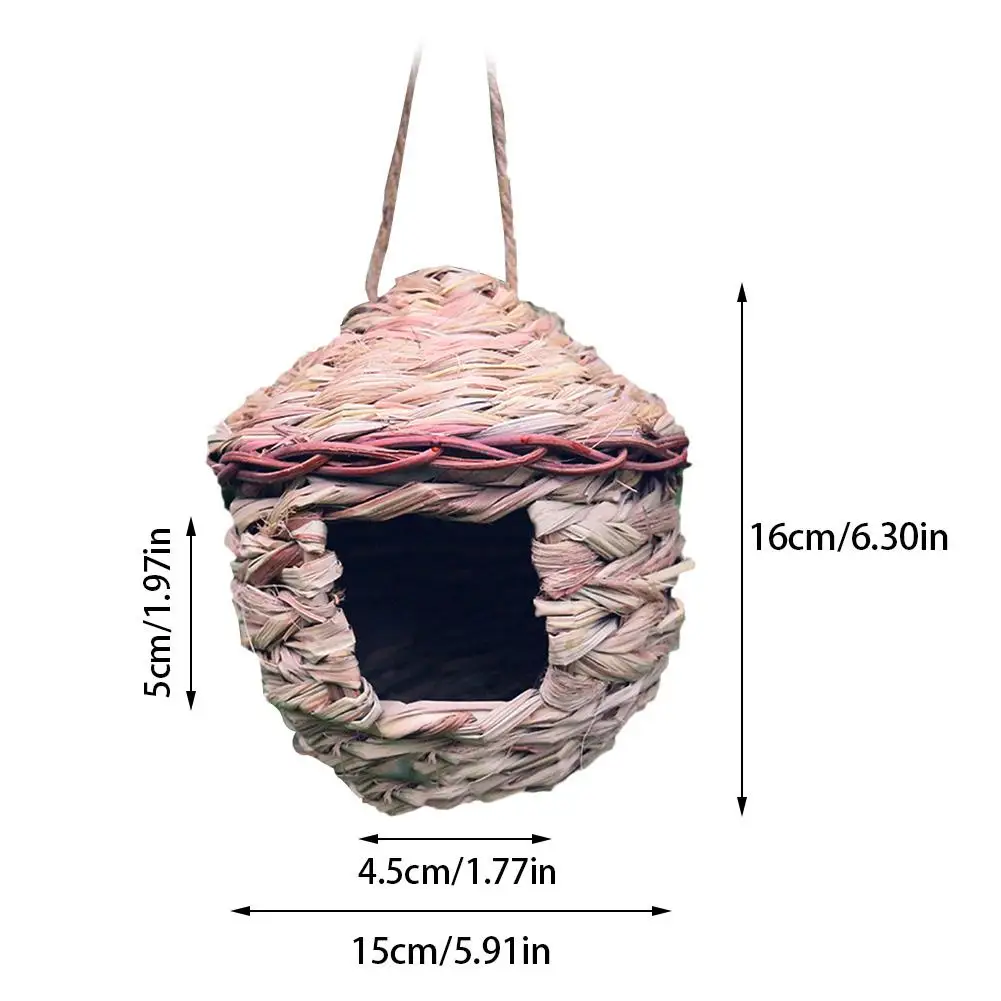 Изысканная трава подготовка птица дом соломенная Птица Дом Открытый подвесное гнездо ручной работы кормушка для птиц отдых гнездо стоп