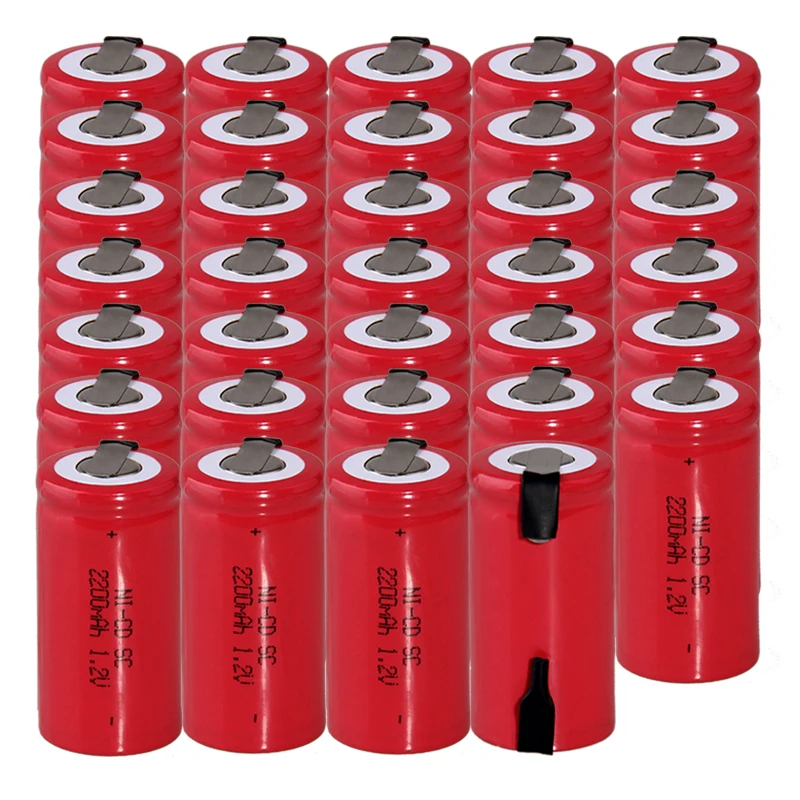

Real capacity 34 pcs SC battery 1.2v batteries rechargeable 2200mAh nicd battery akkumulator for power tools