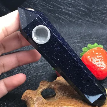 

Blue goldstone sandstone point healing to smoke cigarette holder