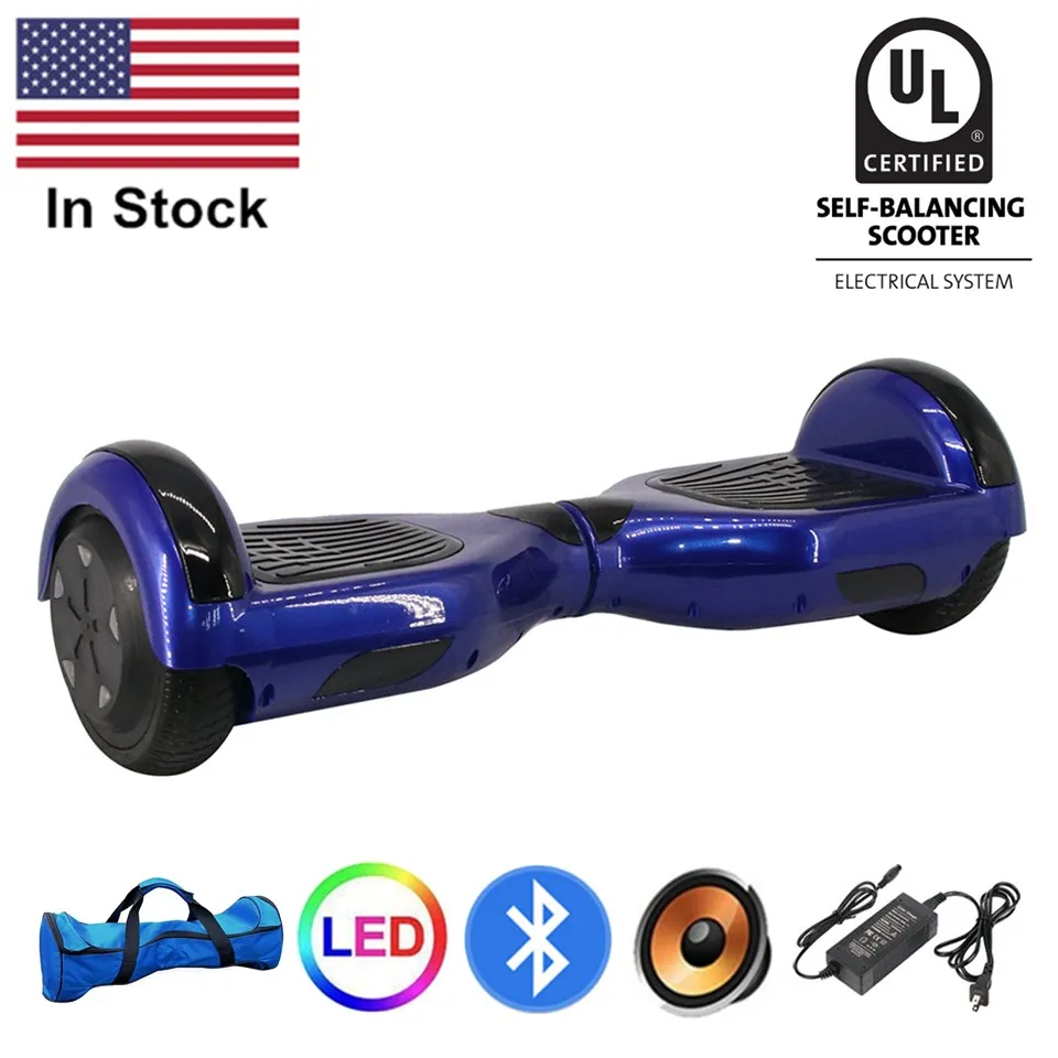 Us Stock Ul 2272 Bluetooth Hoverboard 6.5 Inch Two Wheels Blue Self