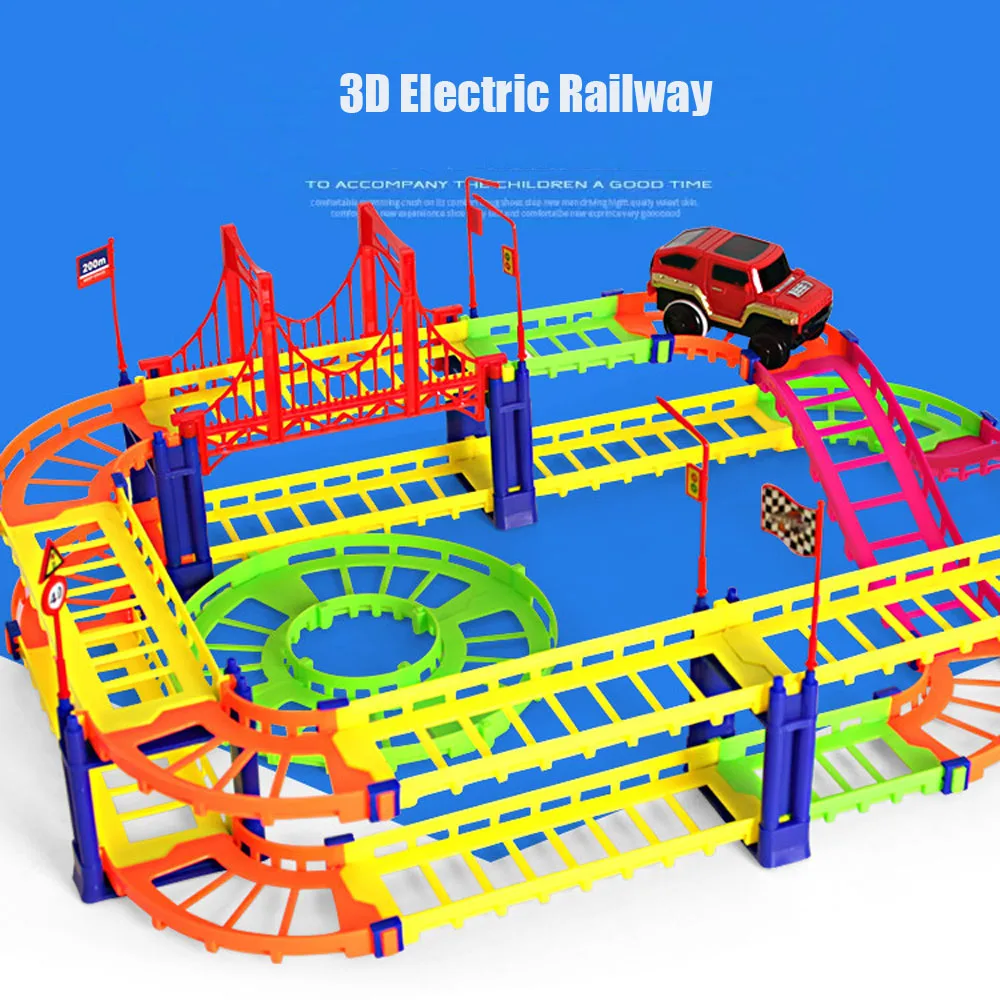 

88pcs/set City Electric Racing Rail Car Construction Vehicle Toys Assembled Train Track Car Building Blocks Educational Toys