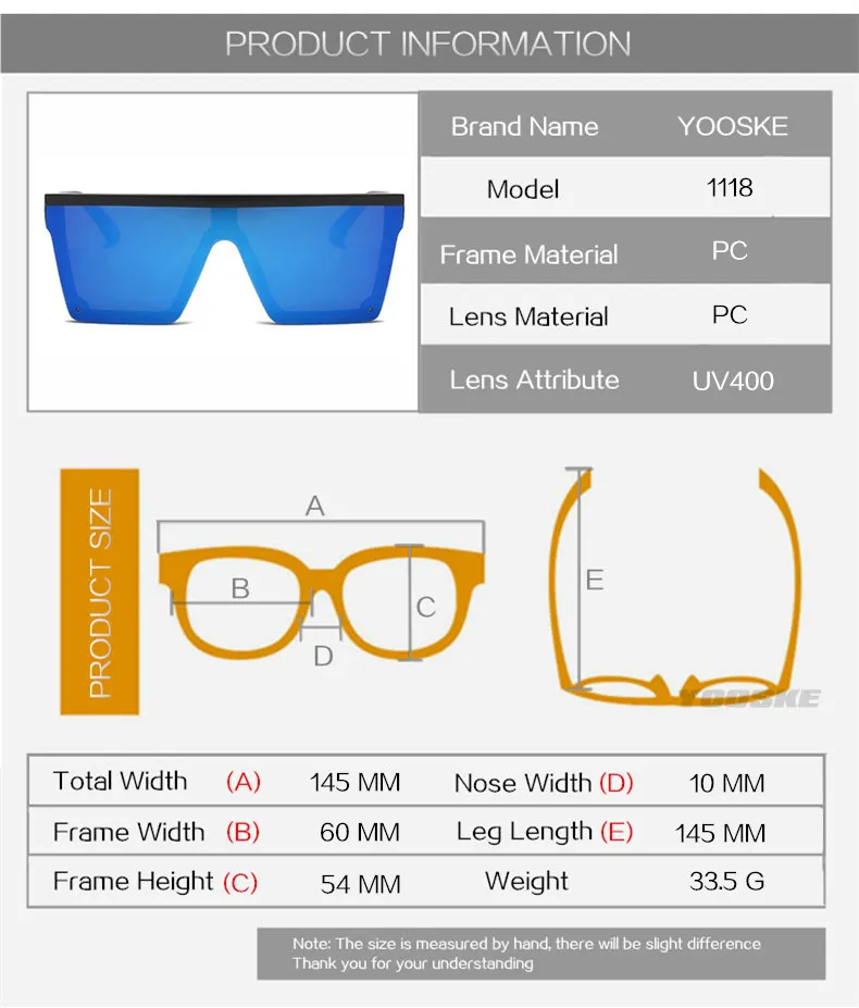 YOOSKE, негабаритные солнцезащитные очки, мужские, Ретро стиль, брендовые, для вождения, солнцезащитные очки, женские, плоский верх, большая оправа, солнцезащитные очки, Ретро стиль, сиамские очки, UV400