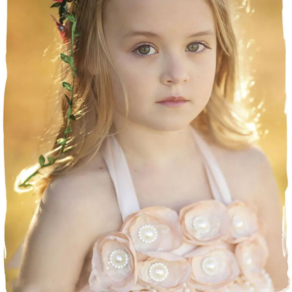Персиковое, розовое платье-пачка с цветочным узором для девочек; платье подружки невесты для маленьких девочек; платье для свадебной вечеринки; От 1 до 14 лет платье длиной до щиколотки; детская одежда для дня рождения
