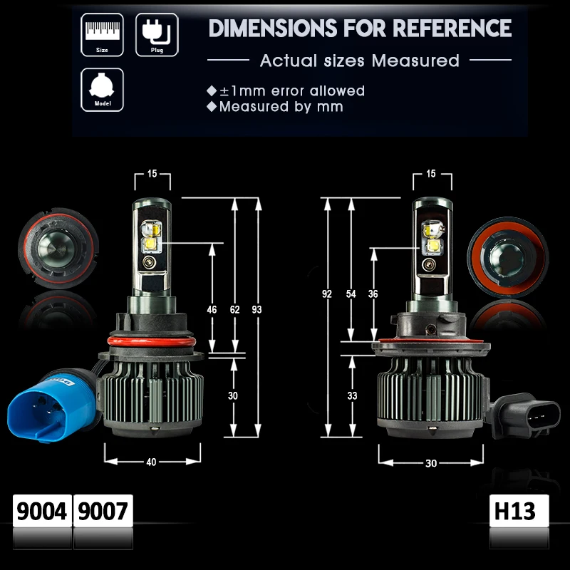 CNSUNNYLIGHT Автомобильная фара светодиодный H13 9008 9004 HB1 9007 HB5 автомобильная лампа фары для и основные фары 6000K для Toyota Previa/Dodge Ram