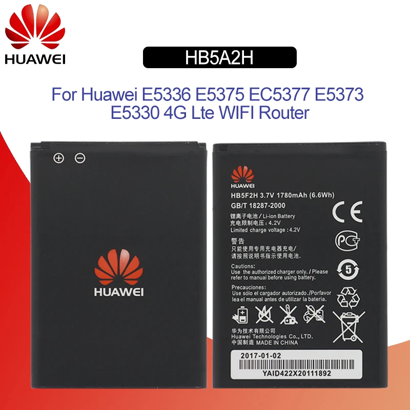 

Original Battery For HUAWEI HB5F2H 1780mAhFor Huawei E5336 E5375 EC5377 E5373 E5330 LTE 4G WiFi Router Replacement Phone Battery
