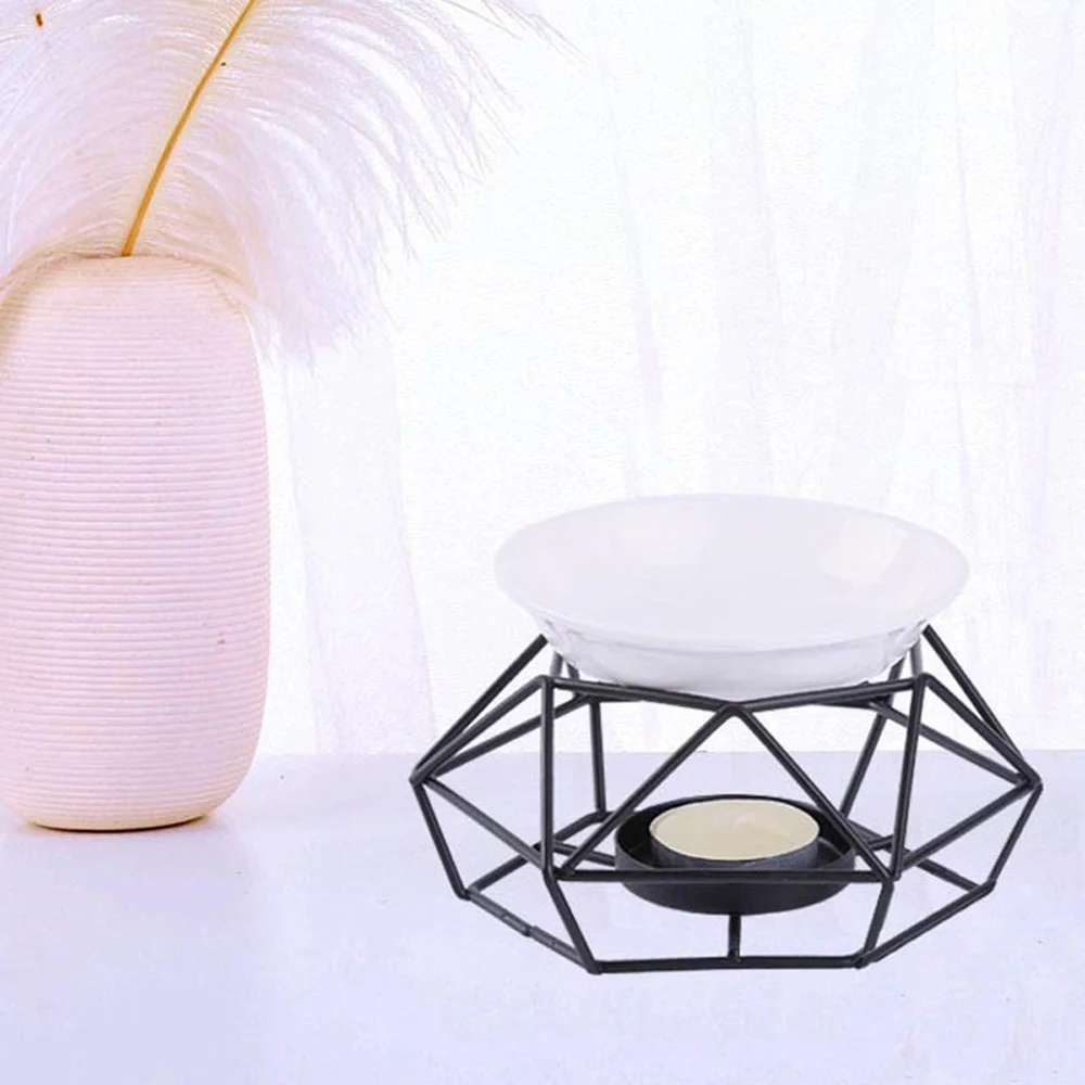 Теплее масляной горелки Подсвечники Tealight Железный подсвечник украшение дома черный