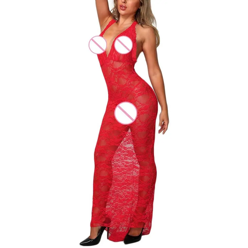 Летнее Сексуальное Женское кружевное длинное платье Babydoll, женское белье, ночная рубашка с длинным рукавом, сорочка de nuit femme, ночная рубашка, одежда для сна