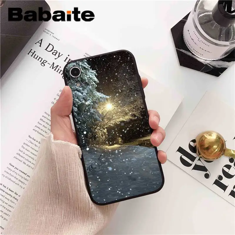 Babaite пейзаж зимний светильник Снег DIY печать PhoneCase для iPhone6S 6plus 7plus 8 8Plus X Xs MAX 5 5S XR 11 11pro 11promax