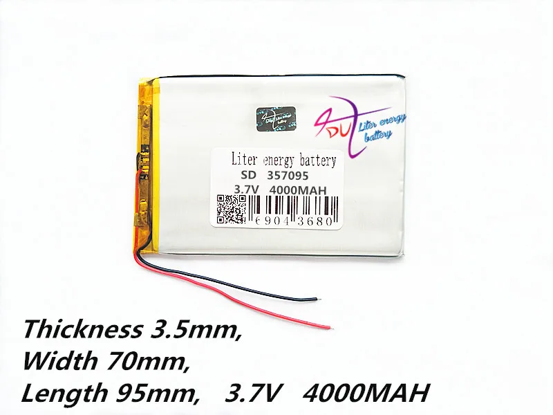 3,7 в 4000 мАч(полимерный литий-ионный аккумулятор) литий-ионный аккумулятор для планшетных ПК 7 дюймов MP3 MP4 [357095]