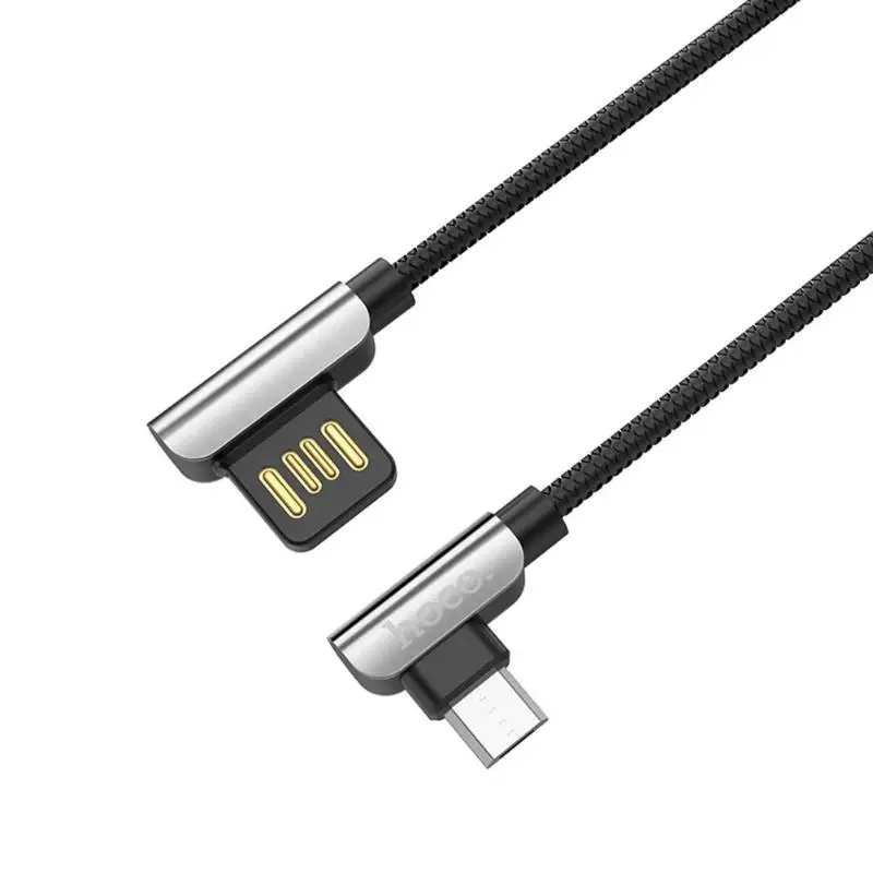 HOCO U42 1,2 м Двойной Прямоугольный Micro usb кабель для зарядки и синхронизации данных для телефонов Android type-C плетеный нейлоновый зарядный кабель