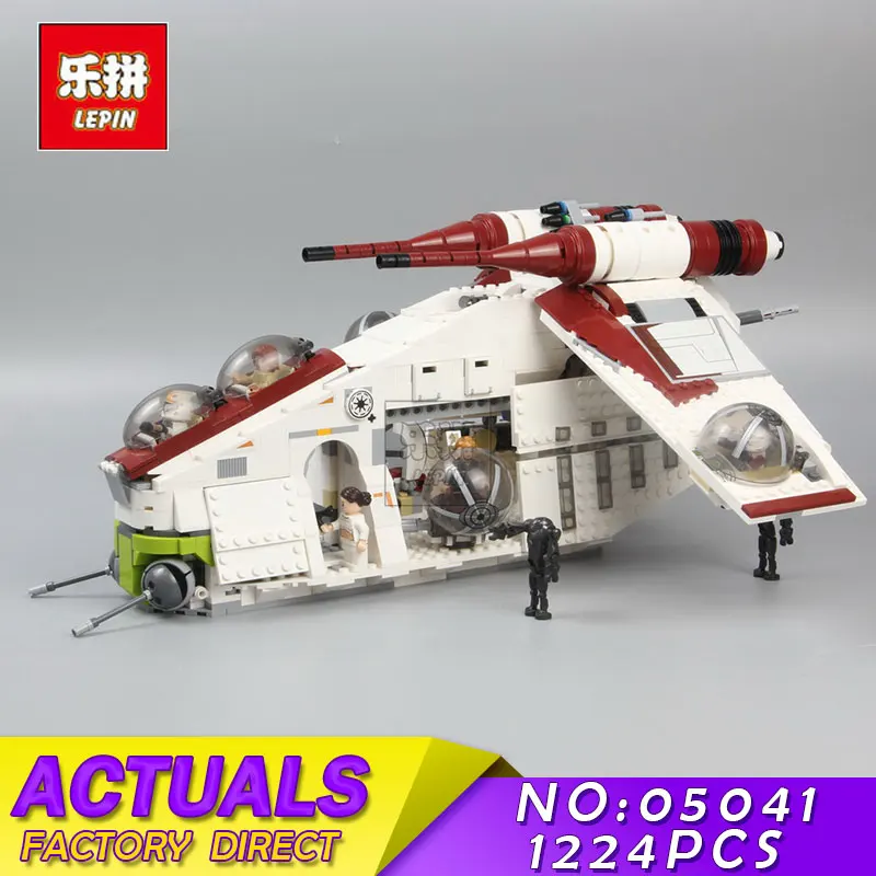 

2017 LEPIN 05041 1175Pcs 05004 Star Series Wars Republic Gunship Model Building Blocks Bricks Kits Compatible 75021 Toys Gifts