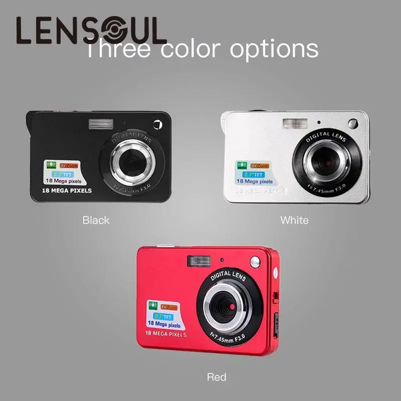 lensoul lensoul 2.7'' TFT LCD HD 720P 18MP Digital Camcorder Camera 8x Zoom Anti-shake Black White Red camera : image lensoul lensoul 2.7'' TFT LCD HD 720P 18MP Digital Camcorder Camera 8x Zoom Anti-shake Black White Red camera